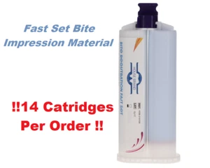 14 X 50ML VPS Bite Registration Material Unflavor FAST Set Cartridges Dental PVS - Picture 1 of 2