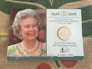 2006 £5 Coin Cover The Queens 80th Birthday Special Limited Edition No. 018028 - Picture 1 of 12