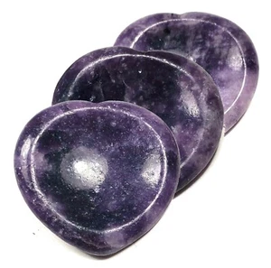 39mm Purple Lepidolite Heart Mini Bowl Worry Stone Crystal Mineral - Brazil 1PC - Picture 1 of 9