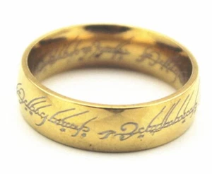 Gold Herr der Ringe Ring Fantasy Magic Wizzard Middle Earth Film altes Buch UK - Bild 1 von 12