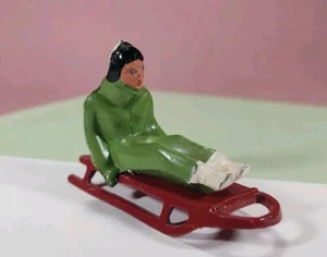 BARCLAY MANOI Sled and Rider Green/Red Sled - Picture 1 of 9