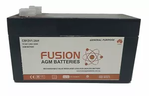 Fusion 12V 1.2Ah General Purpose AGM Battery - Picture 1 of 3