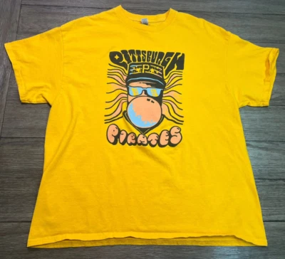 Pittsburgh Pirates Yellow SS T Shirt Caliente Pizza & Draft House Size XL MLB - Image 1 of 4