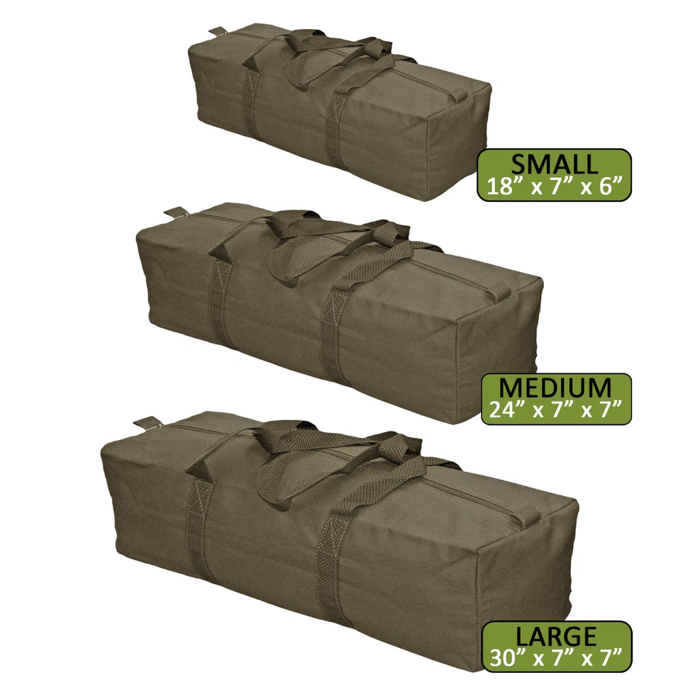Canvas Tool Bag Army Olive Green Travel Camping Vintage Style DIY Kit Storage - Image 1 of 1