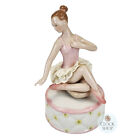 Sitting Ballerina Figurine Porcelain Music Box (tchaikovsky- Swan Lake)