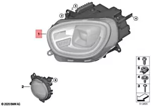 Genuine MINI Cooper Jcw F60 ALL4 S SE HEADLIGHT LED AHL RIGHT 63115A12586 - Picture 1 of 8
