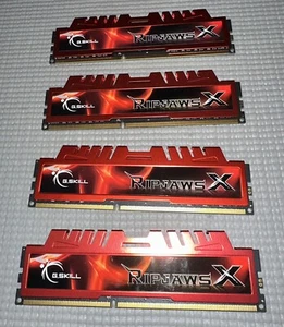 G.Skill Ripjaws X 16GB (4x4GB) DDR3 1600 Memory Kits RAM F3-12800CL9D-8GBXL - Picture 1 of 3