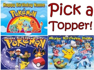EDIBLE CAKE TOPPER POKEMON ICING SUGAR SHEET IMAGE PHOTO PARTY DECORATION - Picture 1 of 7