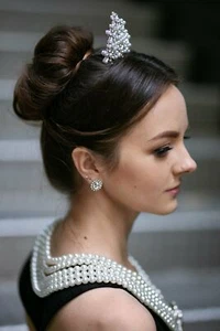 Coronas de tiaras blancas perla para mujer novia fiesta reina disfraz accesorios - Imagen 1 de 8