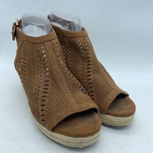 Liz Claiborne Refined Comfort Hardie Espadrille Wedge Open Toe Shoes Size 9.5M - Picture 1 of 8
