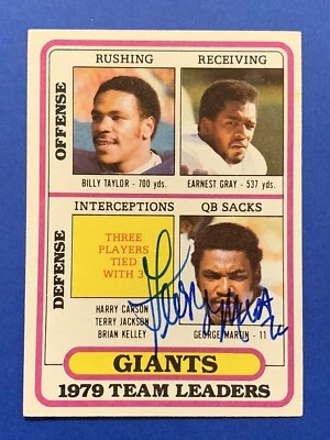 GEORGE MARTIN (SB XXI Champ) Signed 1980 Topps #94 Giants Oregon Autograph Auto - Image 1 of 2