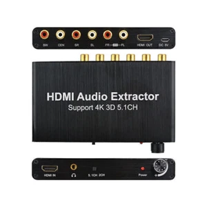 Unterstützt 4K 3D 5.1CH HDMI Audio Extractor DecodeR Coaxial Cinch Adapter - Bild 1 von 7
