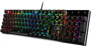 Redragon K556 RGB LED Backlit Wired Mechanical Gaming Keyboard, 104 Keys - Picture 1 of 9