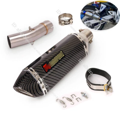 For Suzuki SV650 2003-2015 Exhaust System Mid Pipe Slip On 2" Mufflers Silencer - Image 1 of 4