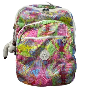 Kipling Seoul XL 17” Laptop Backpack Travel Bag Palm Leaf Pattern Maddie Monkey - Picture 1 of 22