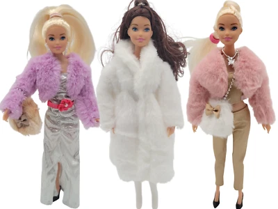 NIMETO Modisches Puppenkleidung Set passend für Barbie – 3 Outfits mit Zubehör Kleid