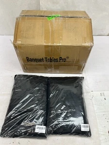 Pack of 2 72" Round Spandex Tablecloth Stretch Table Cover Black AM17 - Picture 1 of 4