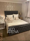 Stylish Plush Velvet Cambridge Bed, Chesterfield Bed, Upholstery Bed All Sizes