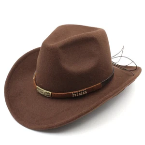 Junior Western Cowboy Hat Wide Brim Cowgirl Riding Cap for Kids Boys and Girls - Picture 1 of 51