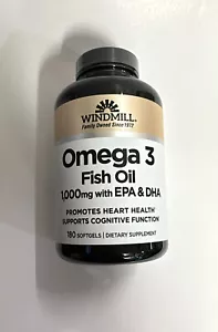 Windmill Omega 3 Fish Oil 1,000 mg with EPA & DHA Softgels, 180 ct - Picture 1 of 4