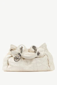 Christian Dior Le Trente White Cannage Leather Ruffle Tote - Picture 1 of 13