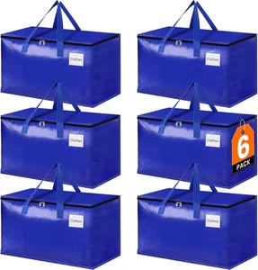 Moving Bags-Heavy Duty Moving Boxes, Storage Totes with Zipper, Reinforced Handl - Picture 1 of 12