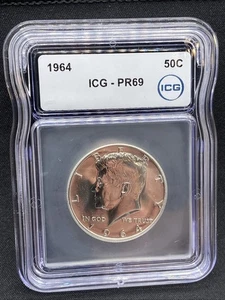 Kennedy 1964 mezzo dollaro proof PR69 ICG etichetta bianca - Foto 1 di 4