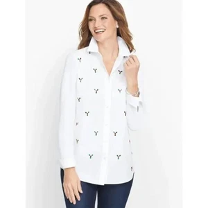 Camisa Talbots adornada con botones delanteros vacaciones - L - Imagen 1 de 9