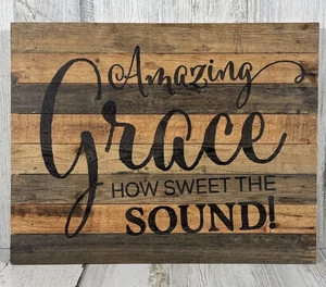 Amazing Grace How Sweet the Sound P. Graham Dunn rustikale Wandrelief 15" x 12" - Bild 1 von 13
