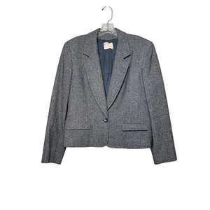Vtg Pendleton Virgin Wool One Button Blazer Women's 10 Lined Preppy Academia USA - Picture 1 of 10