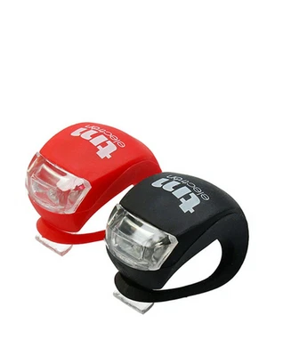 LED Fahrradlampe TM Electron – Silikon, 2×LED, Wasserdicht – Schwarz/Rot