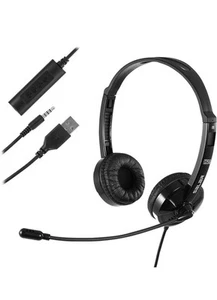 USB Headset with Microphone Noise Cancelling & Audio Controls, Stereo PC - Afbeelding 1 van 7