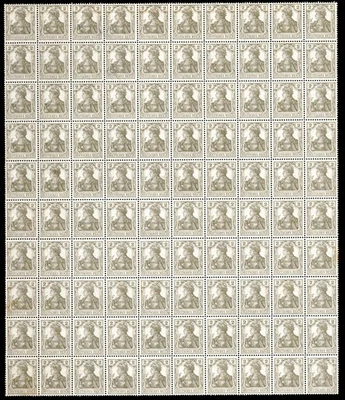 Alemania #96 MNG Hoja de 100 Germania 1918 2pf gris cv $30 Foto 1 de 2