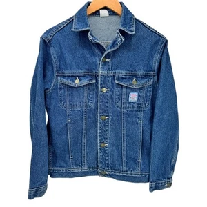 Pointer Brand Trucker Jean Jacket Mens Small Blue Denim Made in USA Vintage - Picture 1 of 7