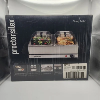 Buffet Server/Warmer Tray w/ Two 2.5 Quart Pans Proctor Silex New Sealed - Image 1 of 4