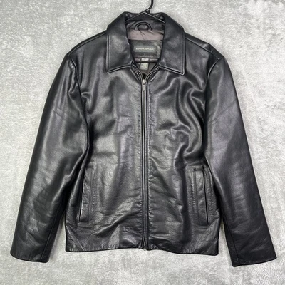 Chaqueta de Cuero Banana Republic Para Hombre Mediana Café Corredor Motociclista Moto Negra De Colección Foto 1 de 4