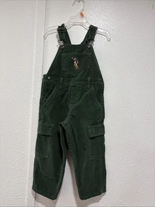 VTG 90’s Disney Store Tigger Green Corduroy Overalls Pockets Baby Toddler 3T - Picture 1 of 11