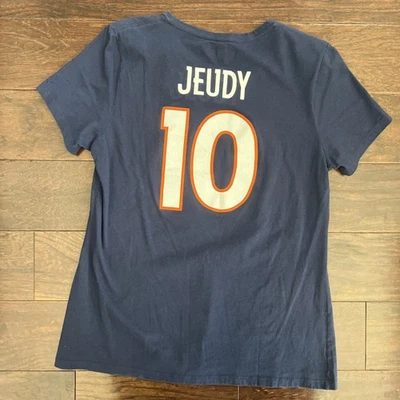 Jerry Jeudy NFL Denver Broncos N. 10 Mujer’s Camiseta Azul Cuello en V Talla L Foto 1 de 4