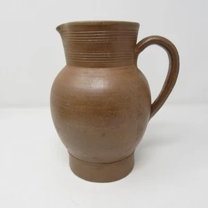 Brown Salt Glazed Stoneware Pitcher Jug 8" Tall GRES DU BERRY ? Vintage **READ** - Picture 1 of 8