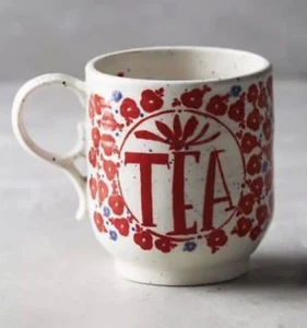 New ELEVENSES x ANTHROPOLOGIE Red CERAMIC Poppy TEA Mug - Picture 1 of 6