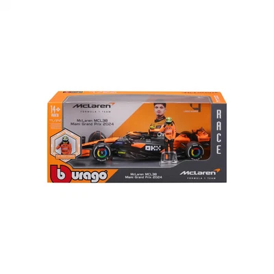 Burago 1:24 McLaren MCL38 Miami Grand Prix 2024 No.4 Lando Norris - #18-28040N