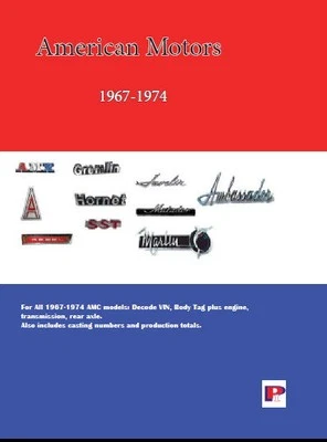 PAH PUBLISHING AMC Decoder Guide 1967-1974 book