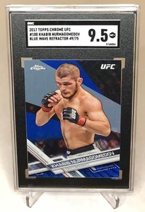 2017 Topps Chrome UFC Khabib Nurmagomedov Blue Wave /75 SGC 9.5 - Picture 1 of 2