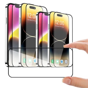 For iPhone 15 15 Plus 15 Pro Max Tempered Glass HD Clear 9H Hardness No Bubbles - Picture 1 of 20