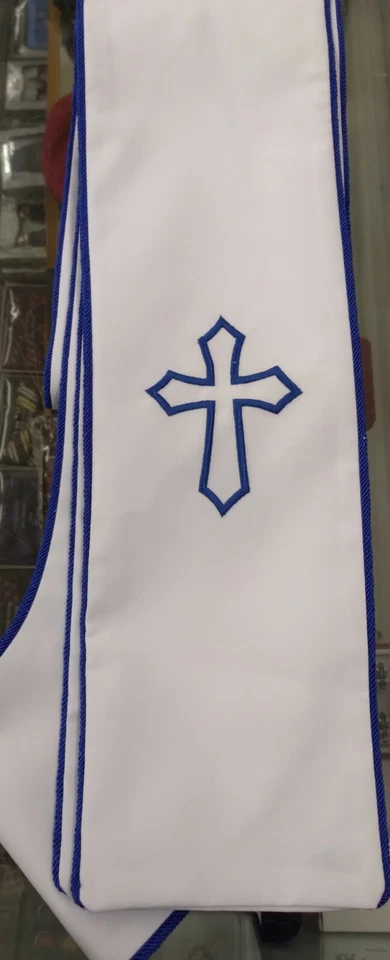 Clergy stoles for church Pastor,Minister,Preachers White/Blue - Image 1 of 1