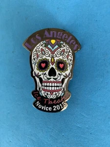 Los Angeles Ice Theatre 2015 Novice Sugar Skull Calavera Ice Skating Lapel Pin - Picture 1 of 2