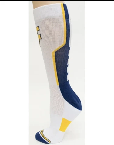 West Virginia Mountaineers White Performance Socks Cover