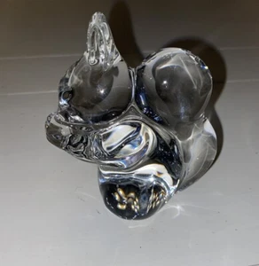 Villeroy and Boch Crystal Squirrel Figurine Whatnot Shelf Sitter Signed - Picture 1 of 8