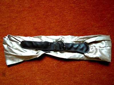 chicer Gürtel v.C&A beiger Satin kombiniert m.braunem Kunstleder Bronzeschließe - Bild 1 von 2