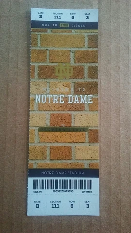 2018 Notre Dame Fighting Irish vs Florida State Football Ticket Cover